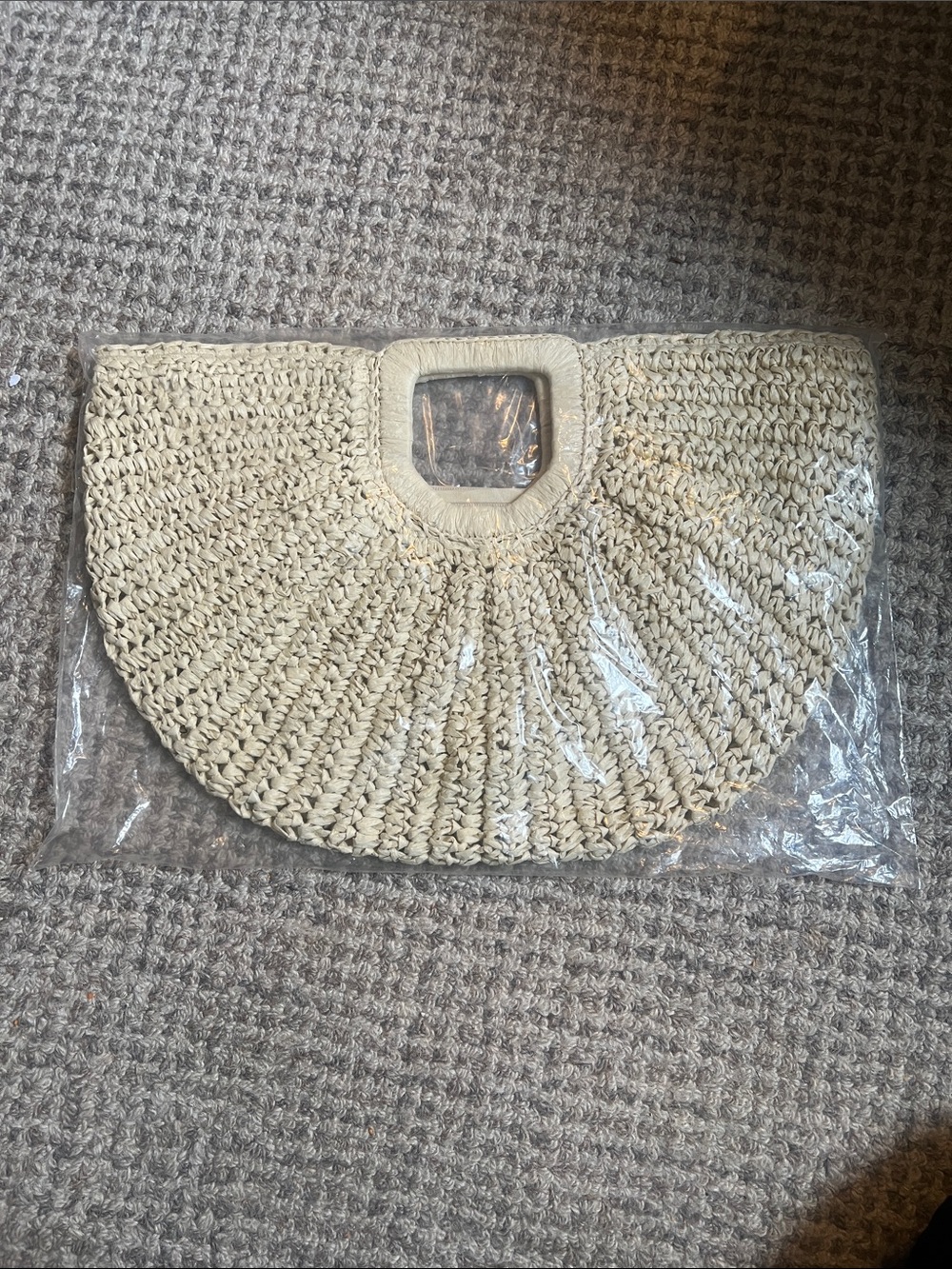 Ramla Raffia Half Moon Tote Straw Beige Resort Bag NWT - Picture 4 of 12